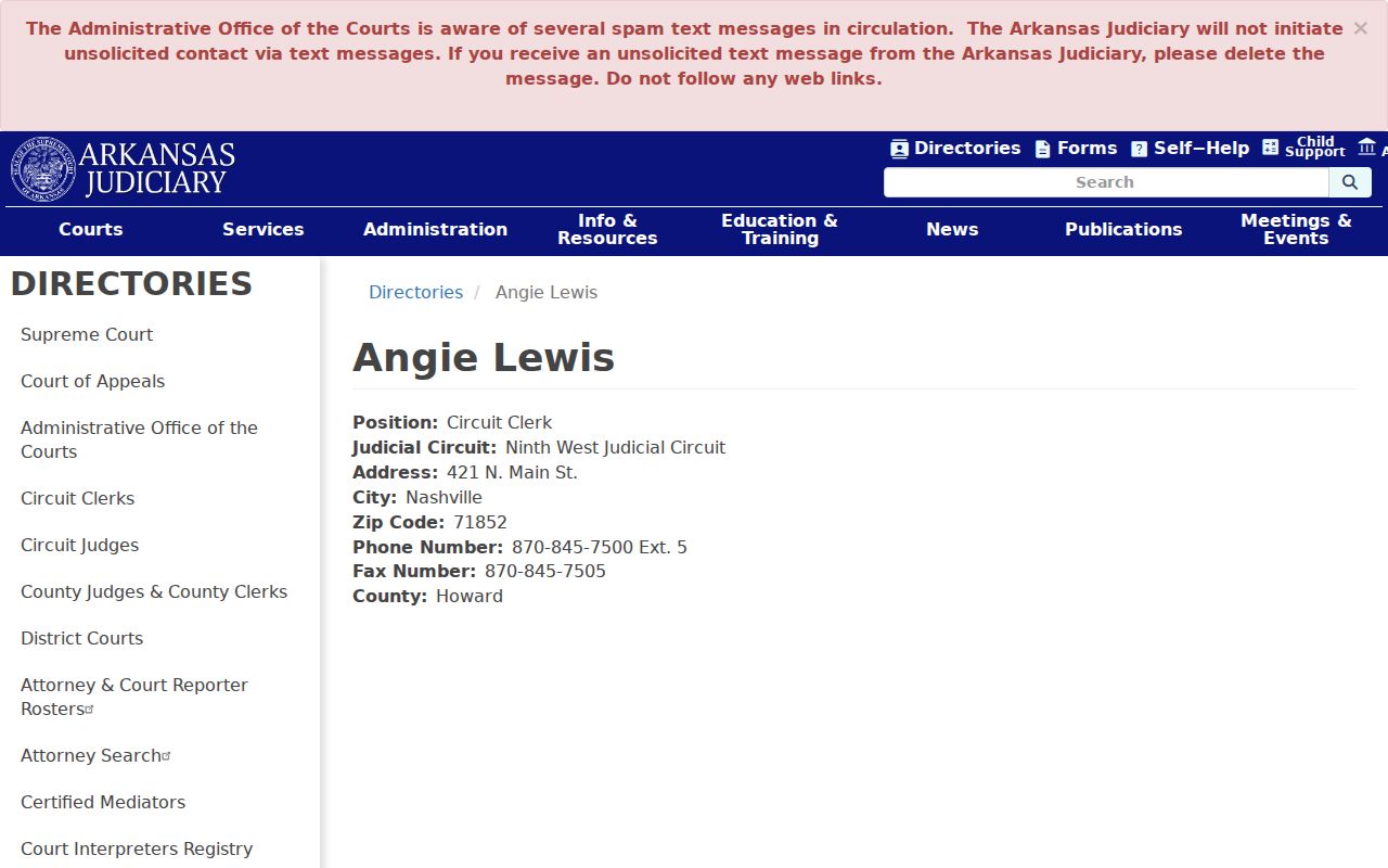 Howard County active warrant Circuit Clerk contact
