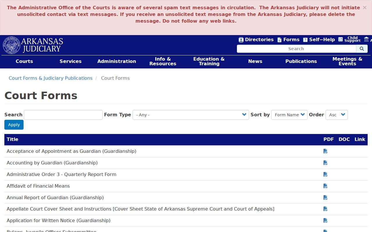 Howard County active warrant official Arkansas forms index