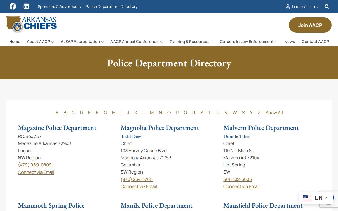 Mineral Springs Police agency directory contact for Howard County traffic warrant routing